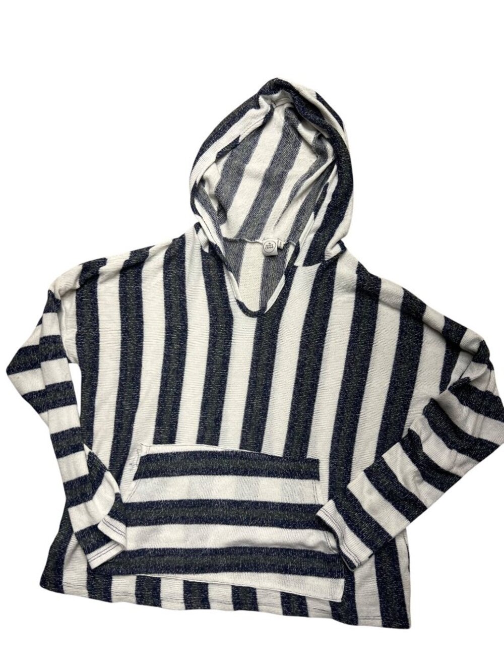 Paper Crane Striped Lightweight Hoodie Knit Small Coastal Beach Casual - Picture 2 of 9